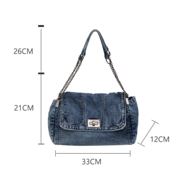 Frankie™ | Vintage Denim Chain Shoulder Bag