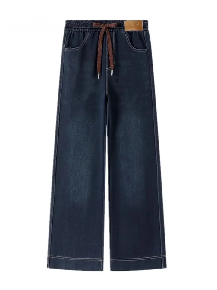 Lunarae - Relaxed Wide-Leg Cotton Pants with Elastic Waist