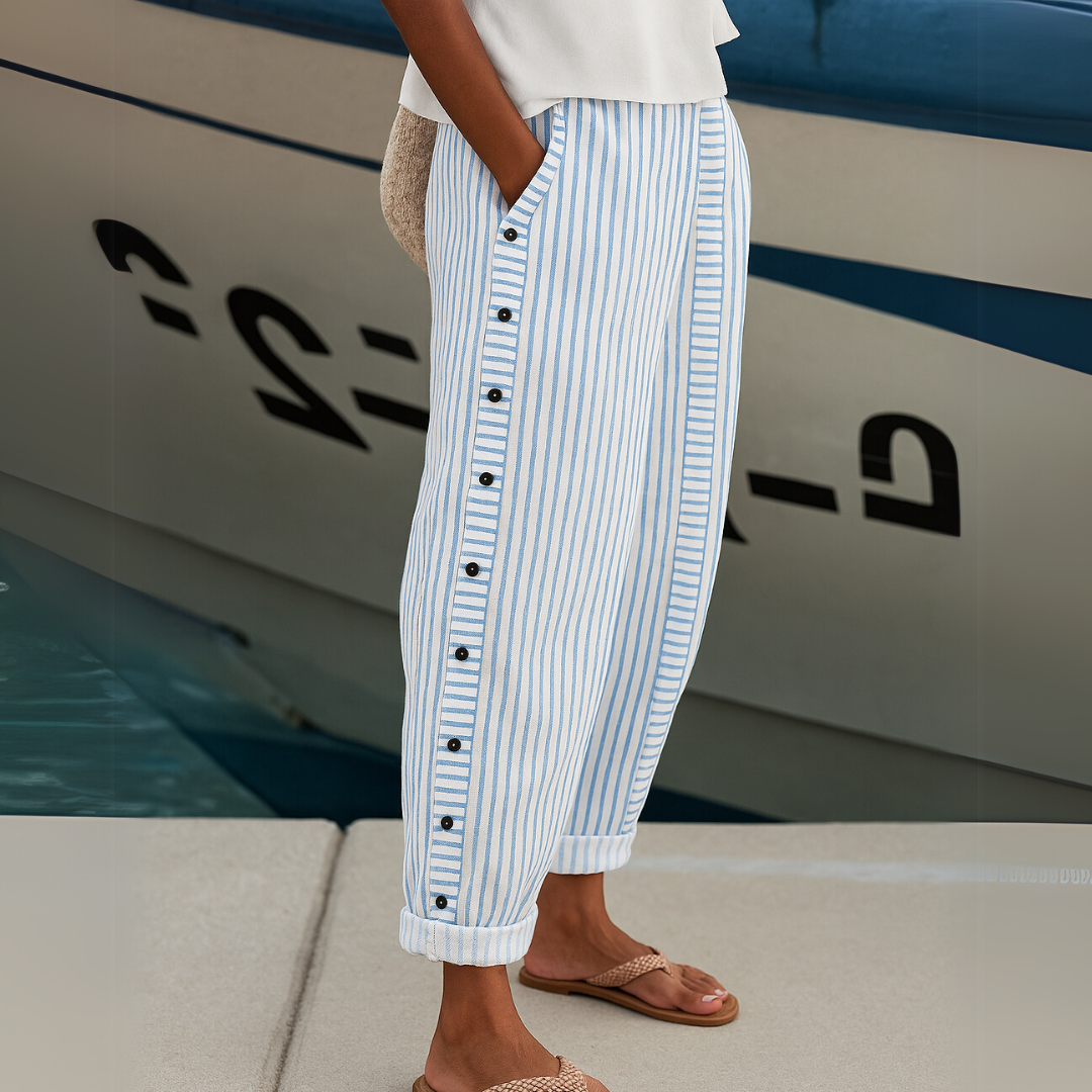 Catherine™ | Striped Button Pants