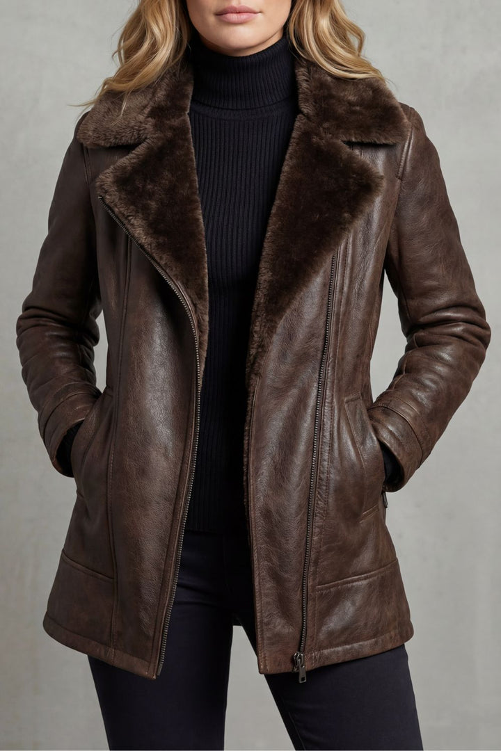 Ravella™ | Shearling-Lined Leather Jacket