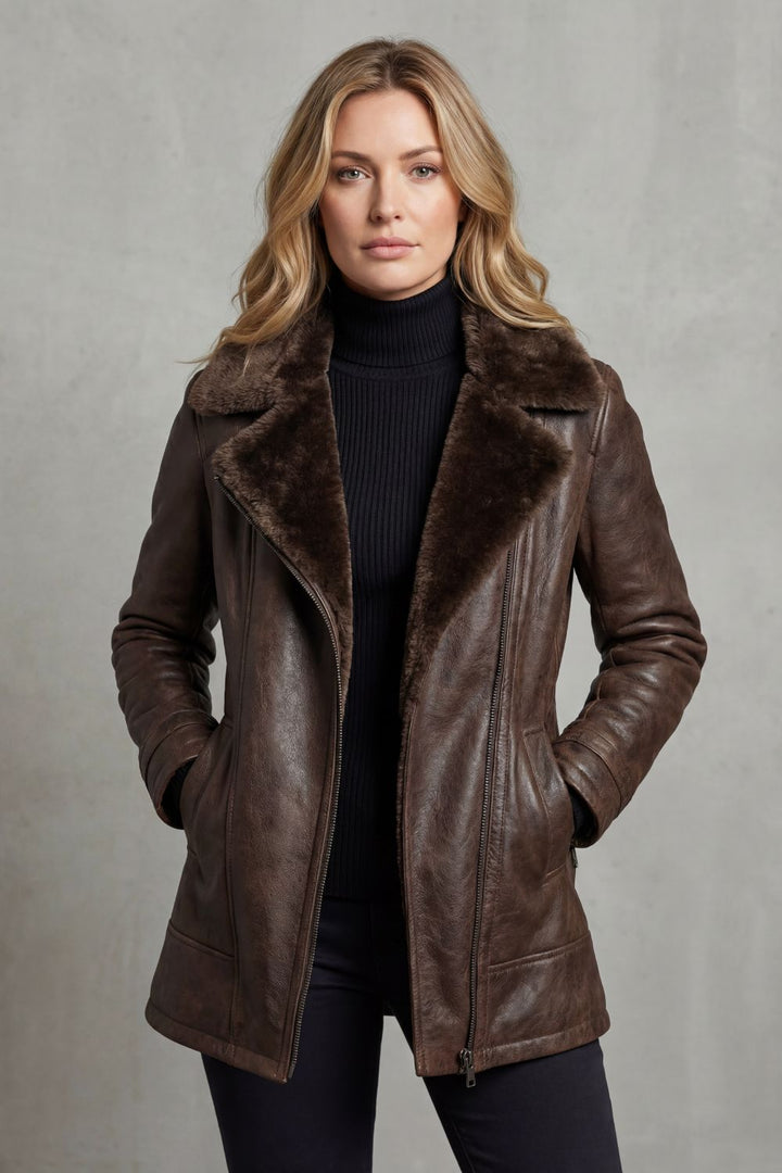 Ravella™ | Shearling-Lined Leather Jacket