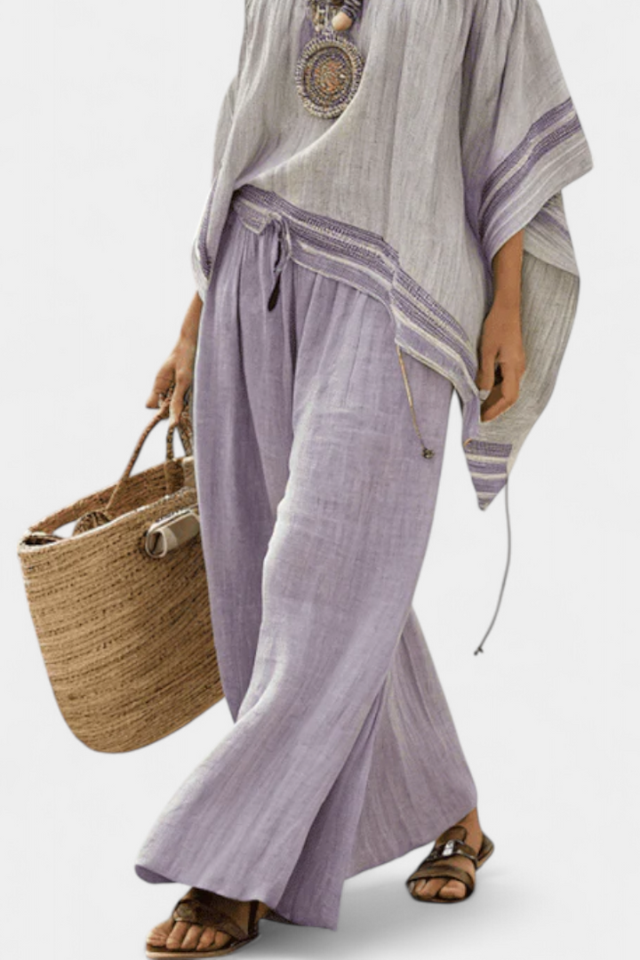 Zandrel | Elegant Off-Shoulder Linen Set