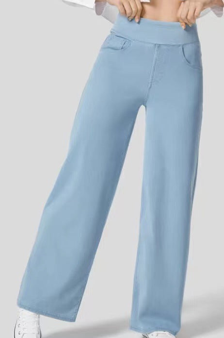 Ruvessa - Women's High-Waist Wide-Leg Stretch Jeans with Modern Fit