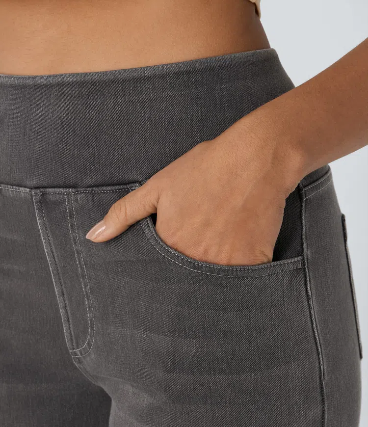 Ruvessa - Women's High-Waist Wide-Leg Stretch Jeans with Modern Fit