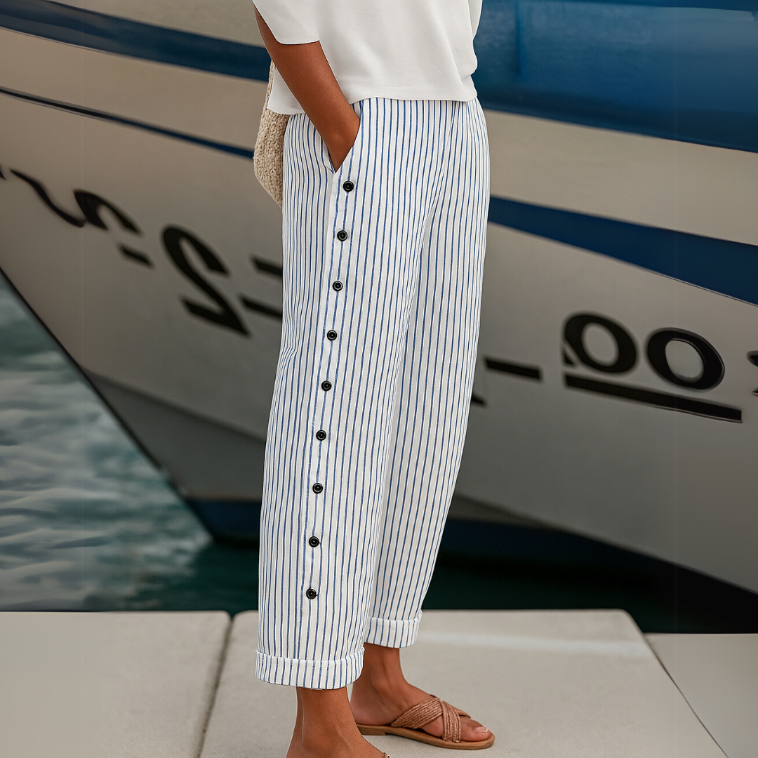 Catherine™ | Striped Button Pants
