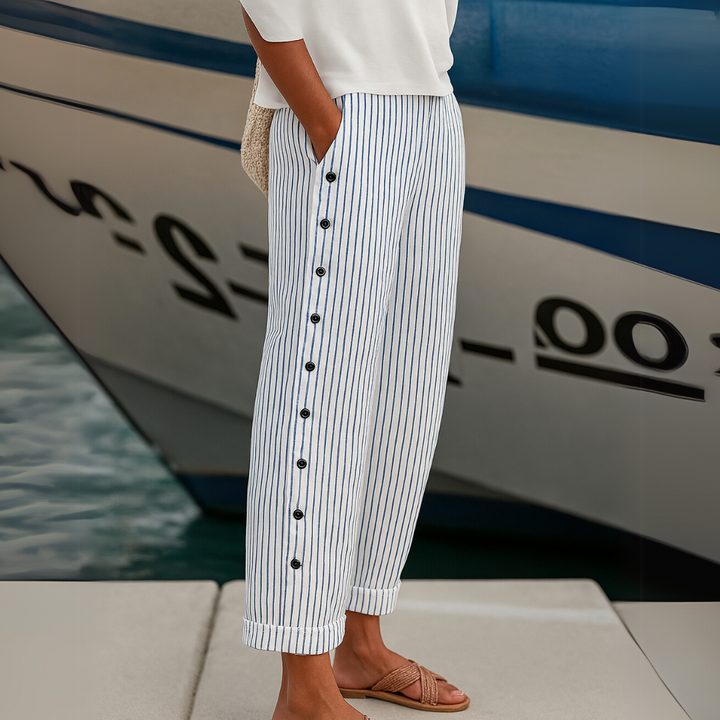 Catherine™ | Striped Button Pants