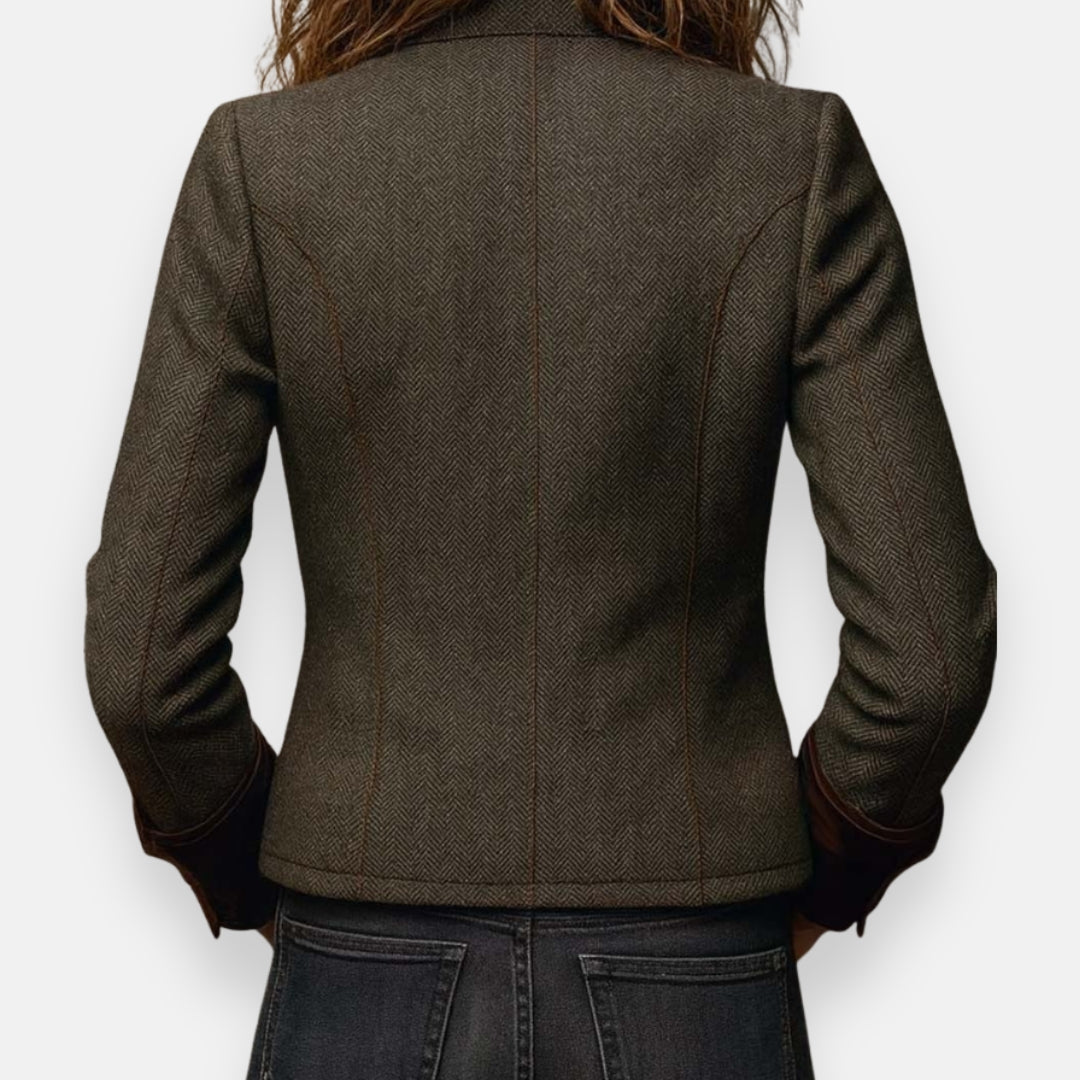 Corrie™ | Tweed Jacket With Velvet Details