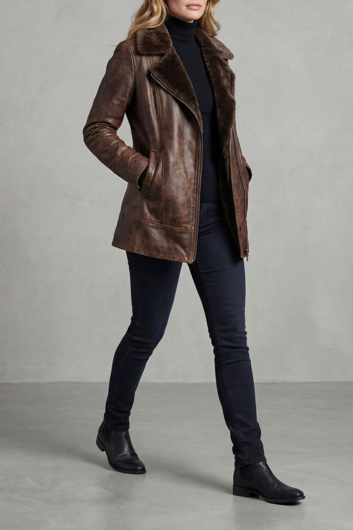 Ravella™ | Shearling-Lined Leather Jacket