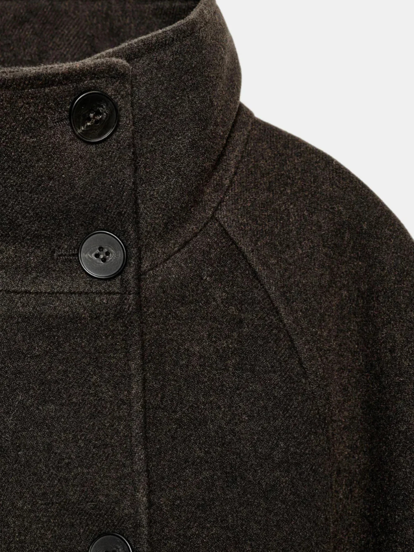 Aurelora™ | Elegant High-Neck Wool Coat