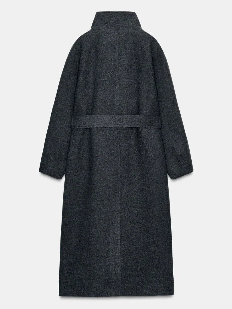 Aurelora™ | Elegant High-Neck Wool Coat