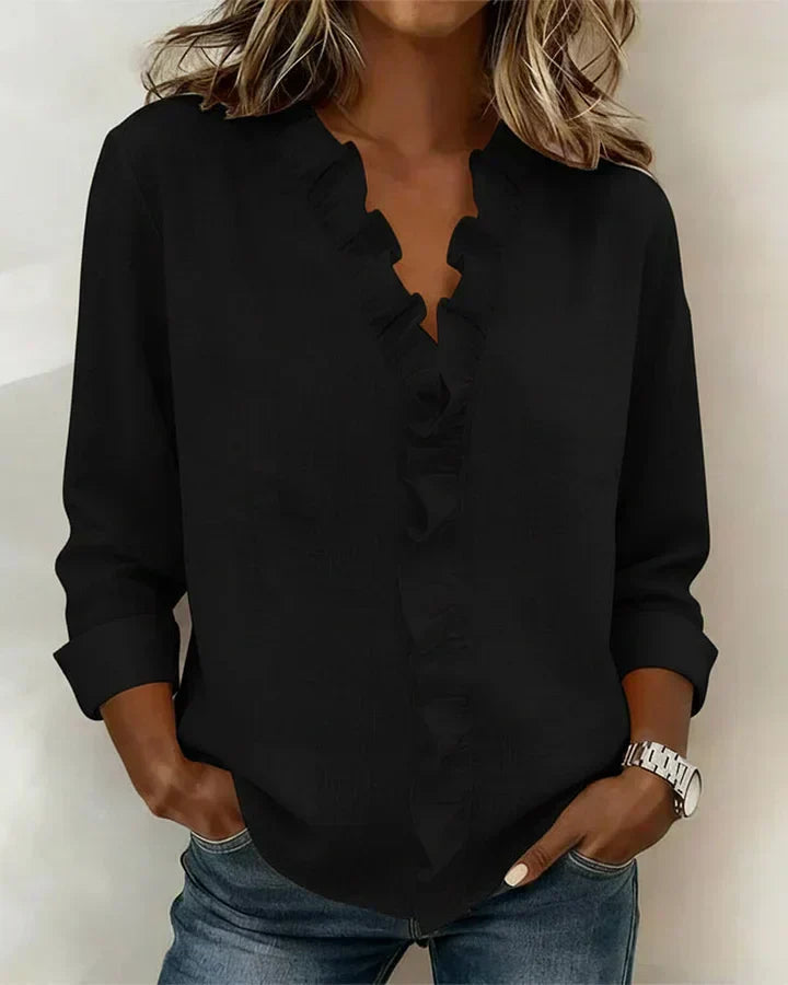 Emily™ | Ruffled V-Neck Blouse