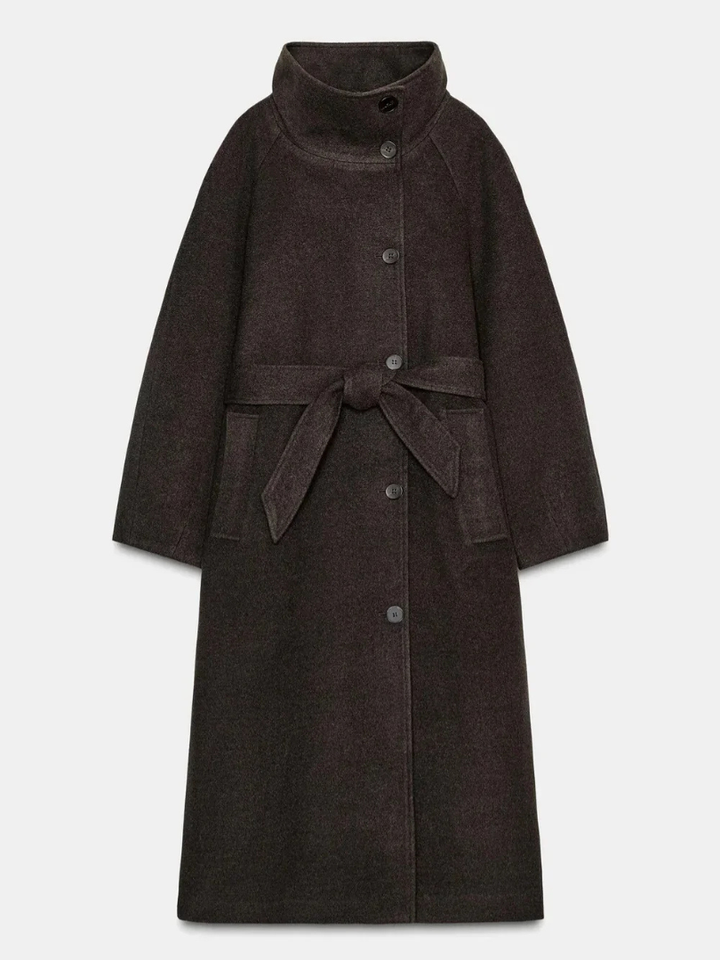 Aurelora™ | Elegant High-Neck Wool Coat