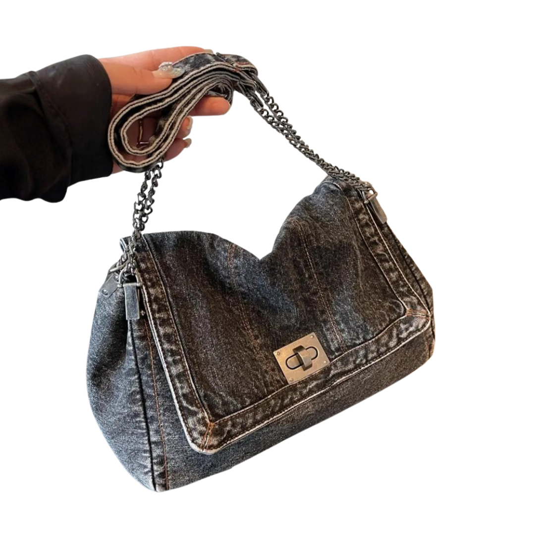 Frankie™ | Vintage Denim Chain Shoulder Bag