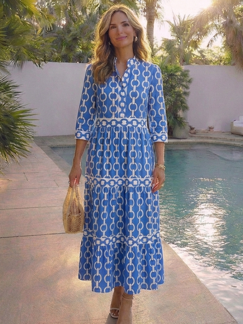 Julia™ | Chain Pattern Midi Dress
