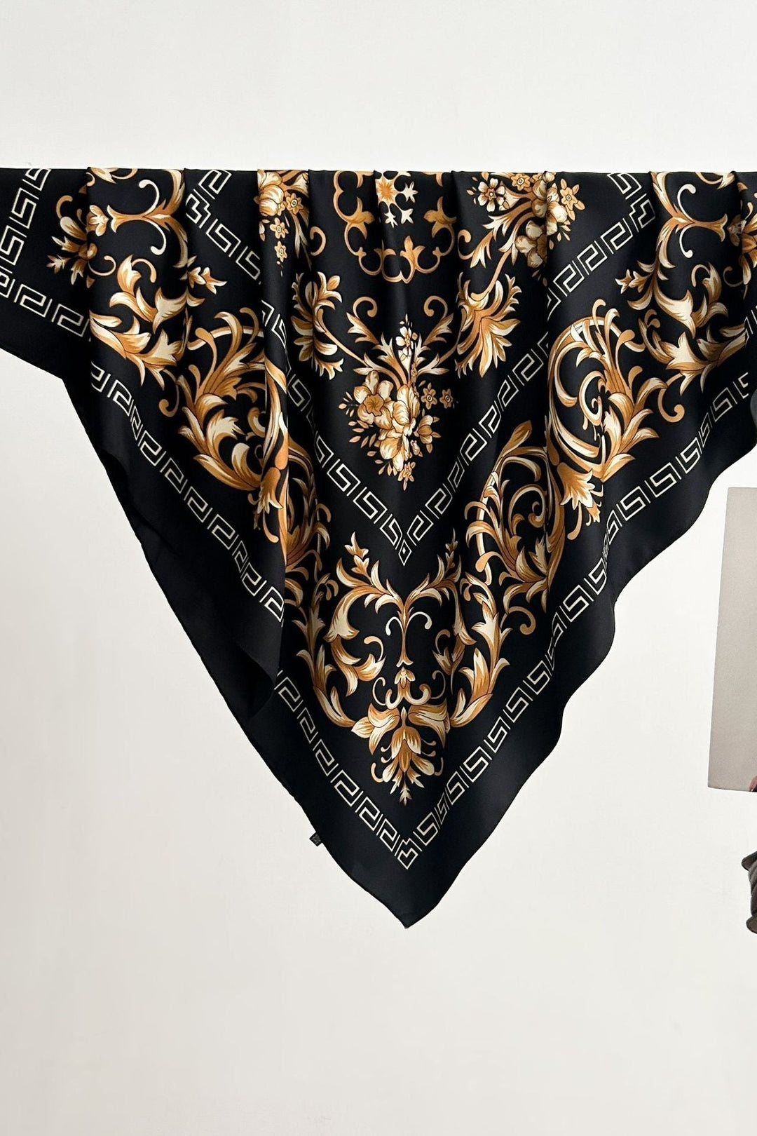 Galina Musta Scarf (100% Silk - 88 cm)