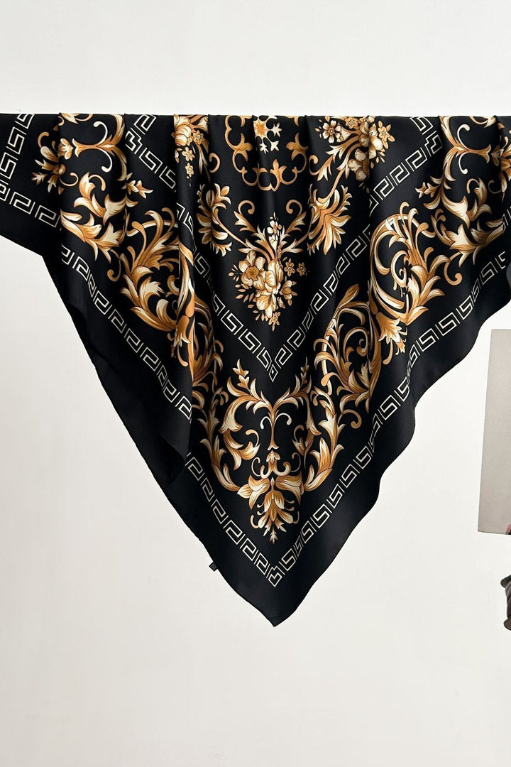 Galina Musta Scarf (100% Silk - 88 cm)