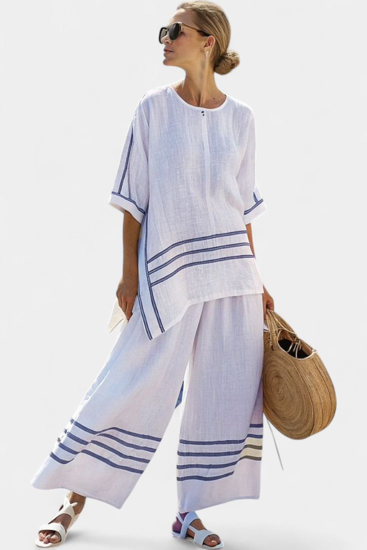 Wynne | Minimalist Striped Linen Set