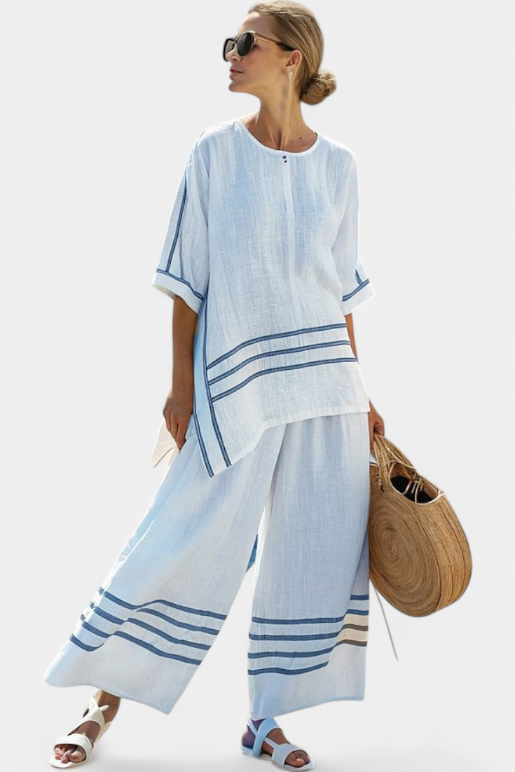 Wynne | Minimalist Striped Linen Set