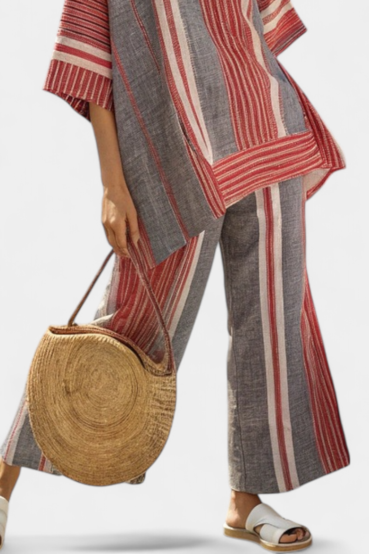 Bravine | Elegant Coral Linen Set