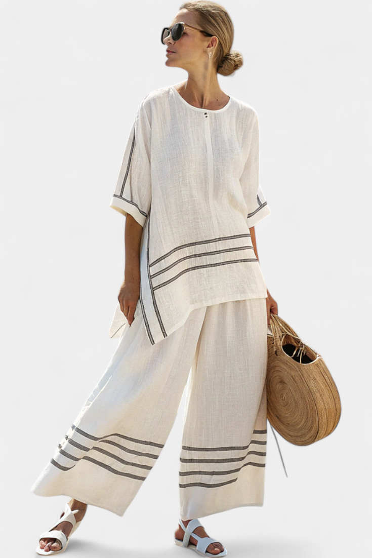Wynne | Minimalist Striped Linen Set