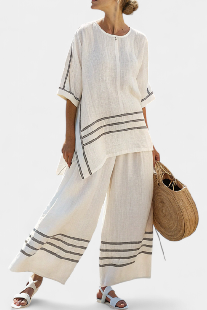 Wynne | Minimalist Striped Linen Set