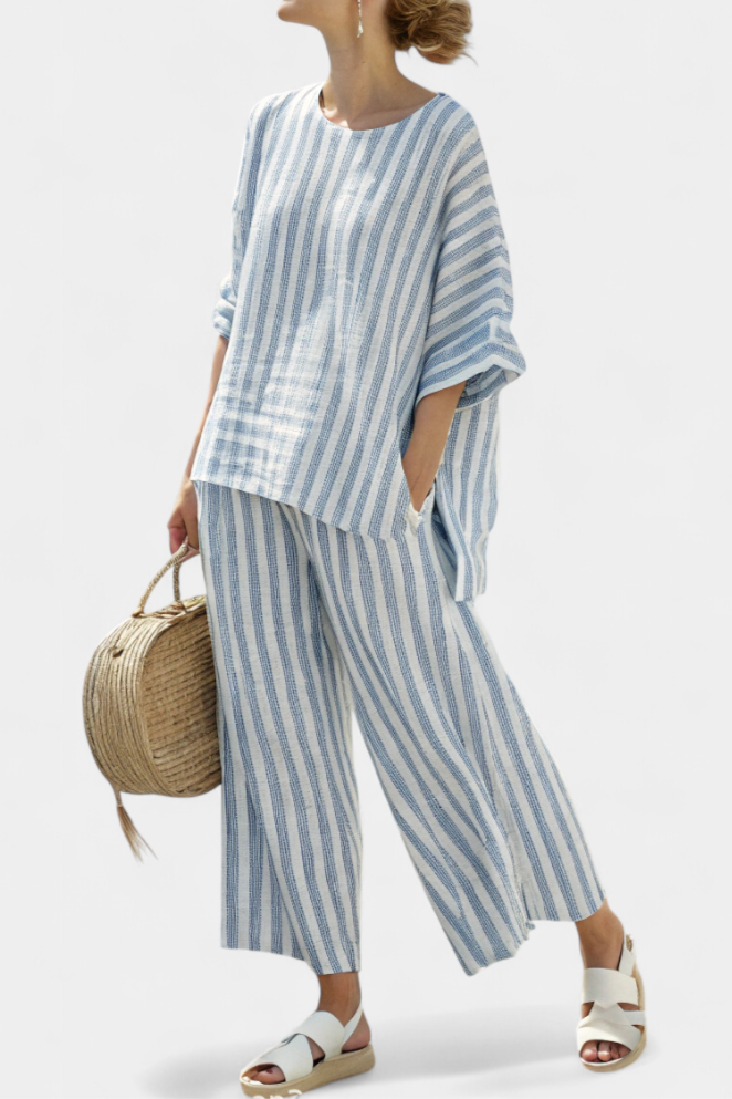 Rensleigh | Fresh Striped Linen Set
