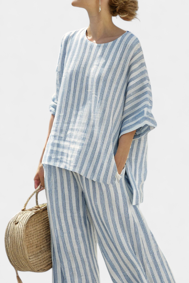 Rensleigh | Fresh Striped Linen Set