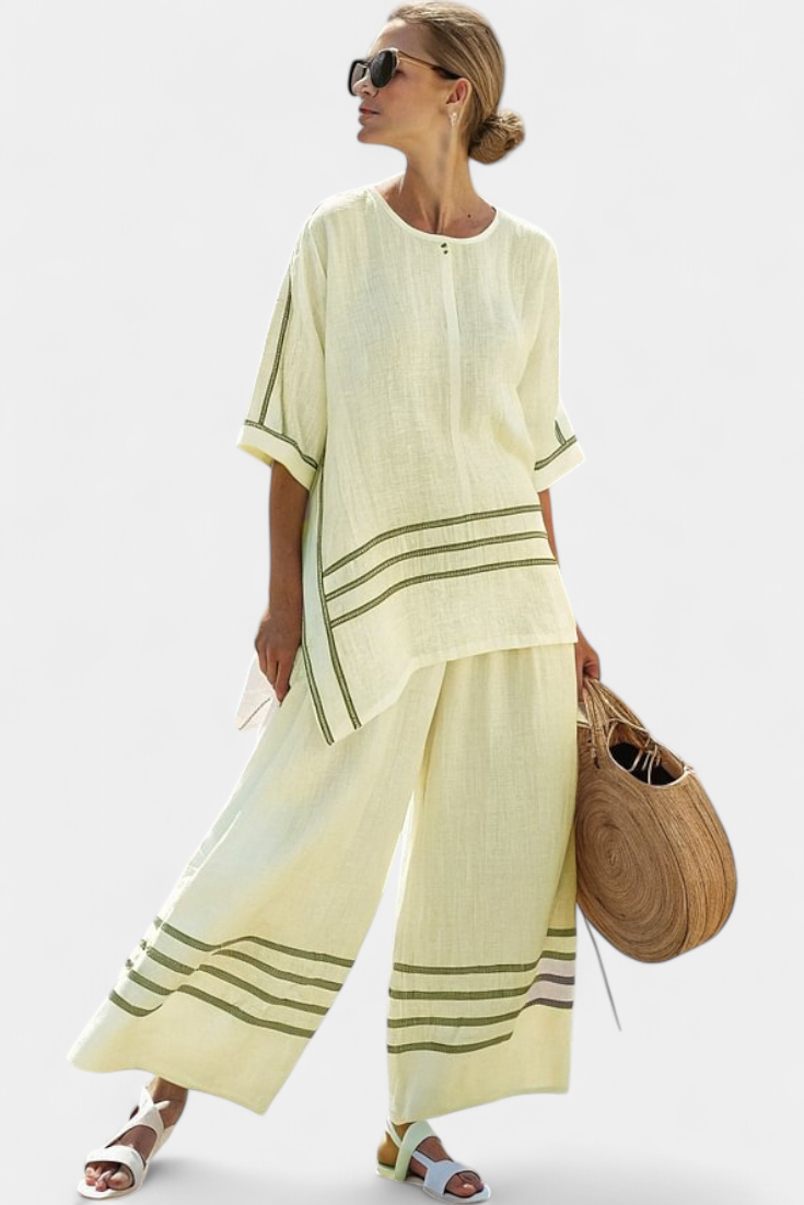 Wynne | Minimalist Striped Linen Set