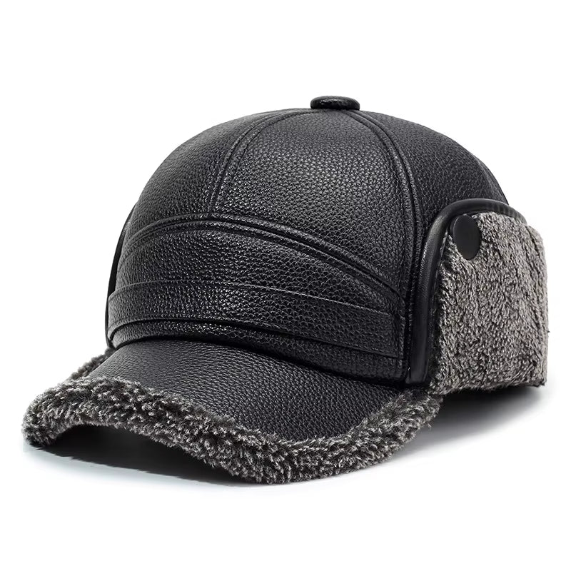 The Arctic Leather Aviator Shearling Cap