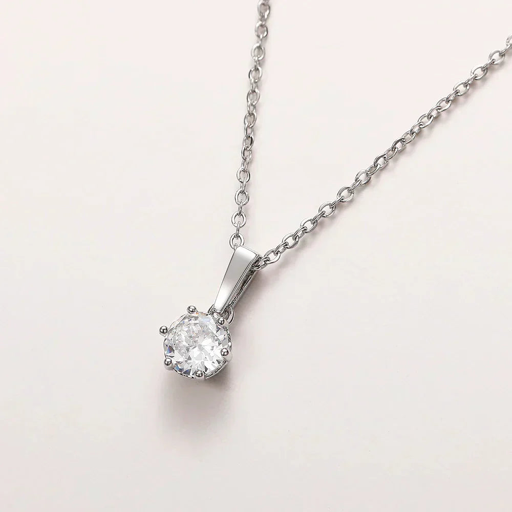 Classic Zircon Pendant Necklace
