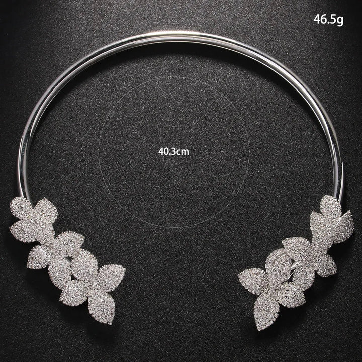 Elegant Crystal Flower Necklace