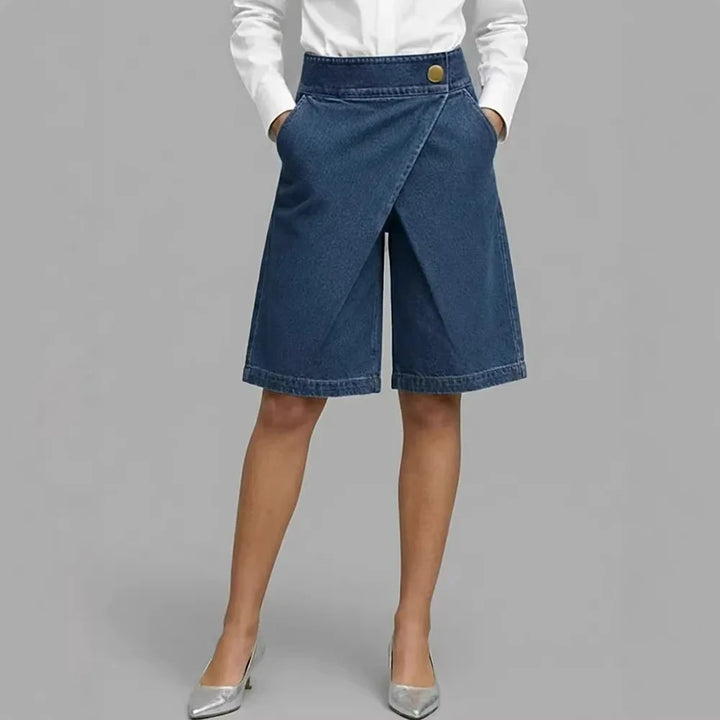 Mabel | Comfortable Denim Wrap Shorts with Relaxed Fit