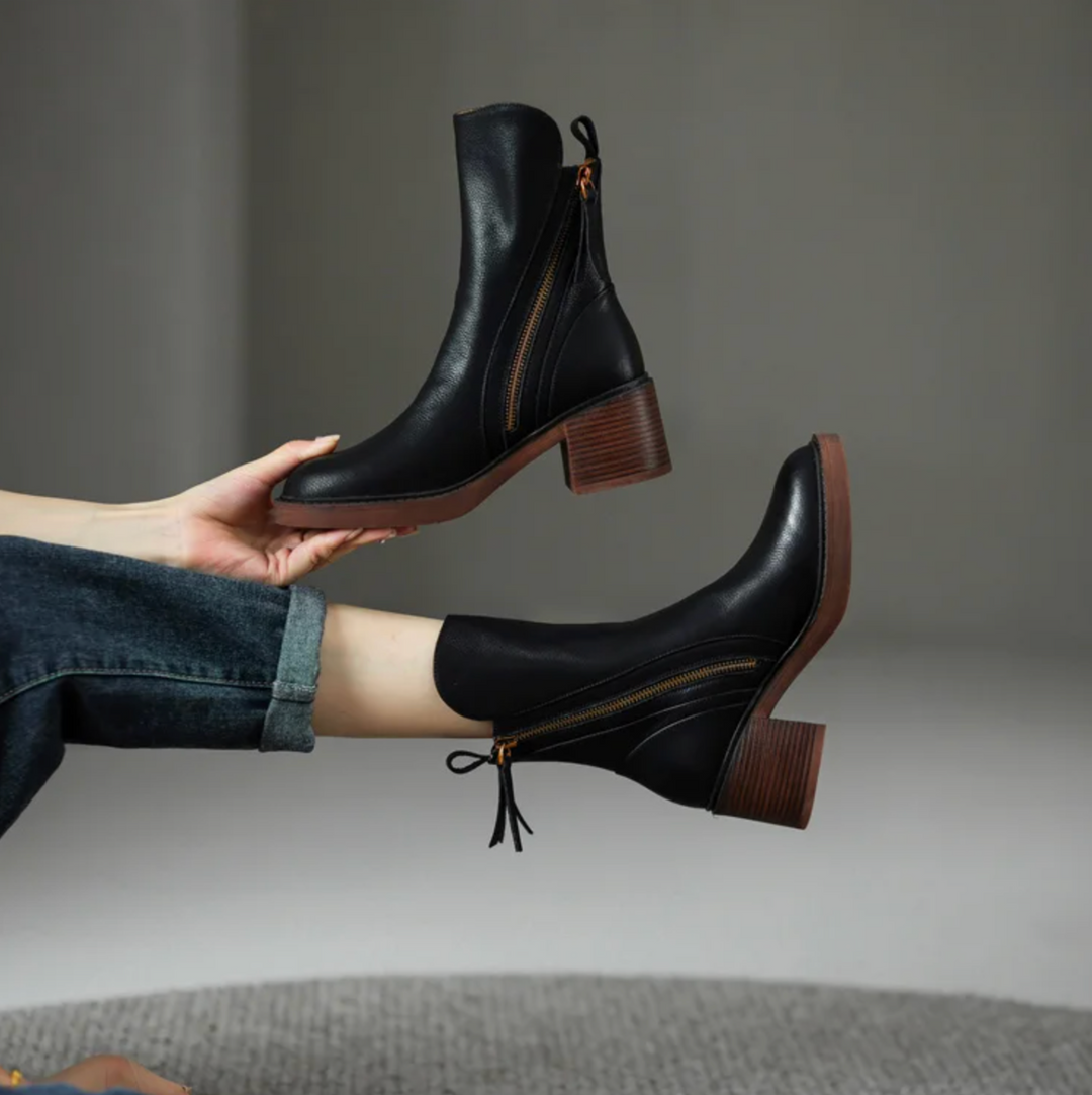 Megan™ | Leather Ankle Boots