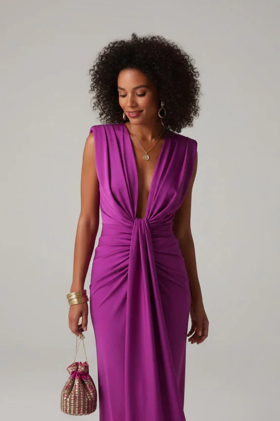 Moriah - Elegant Pleated  Maxi Dress