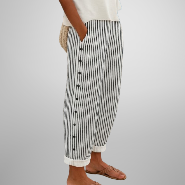 Catherine™ | Striped Button Pants