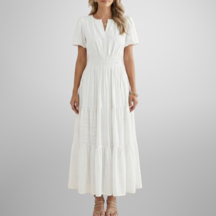 Elara™ | Boho A-Line Maxi Dress with V-Neck & Flowing Fit