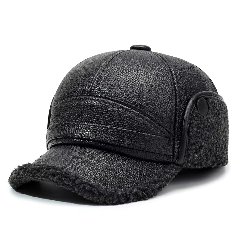 The Arctic Leather Aviator Shearling Cap