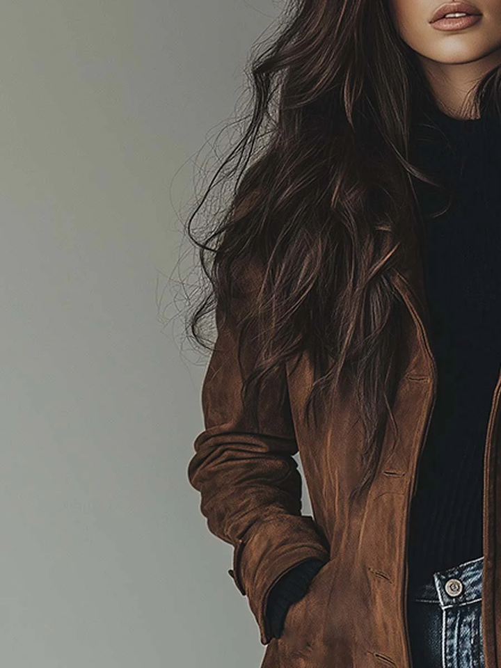 Teresa™ | Vintage Suede Trench Coat