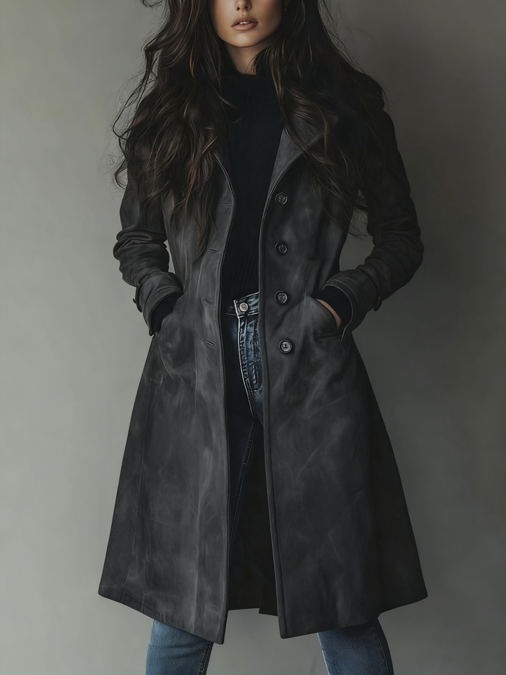 Teresa™ | Vintage Suede Trench Coat