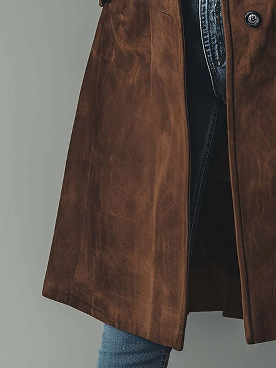 Teresa™ | Vintage Suede Trench Coat