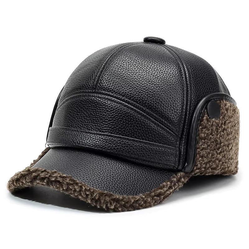 The Arctic Leather Aviator Shearling Cap