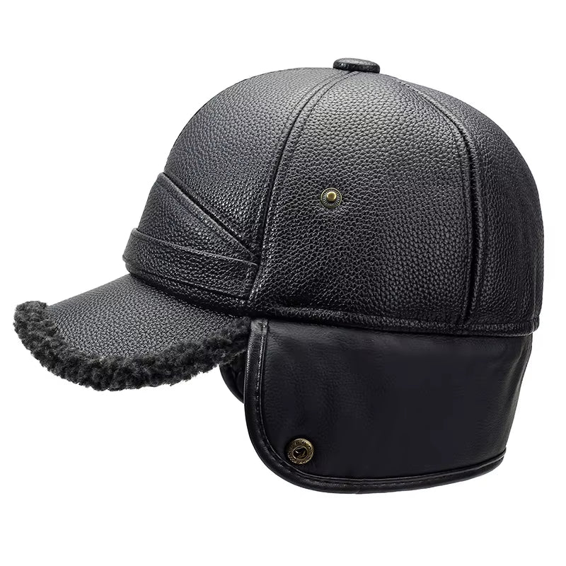 The Arctic Leather Aviator Shearling Cap