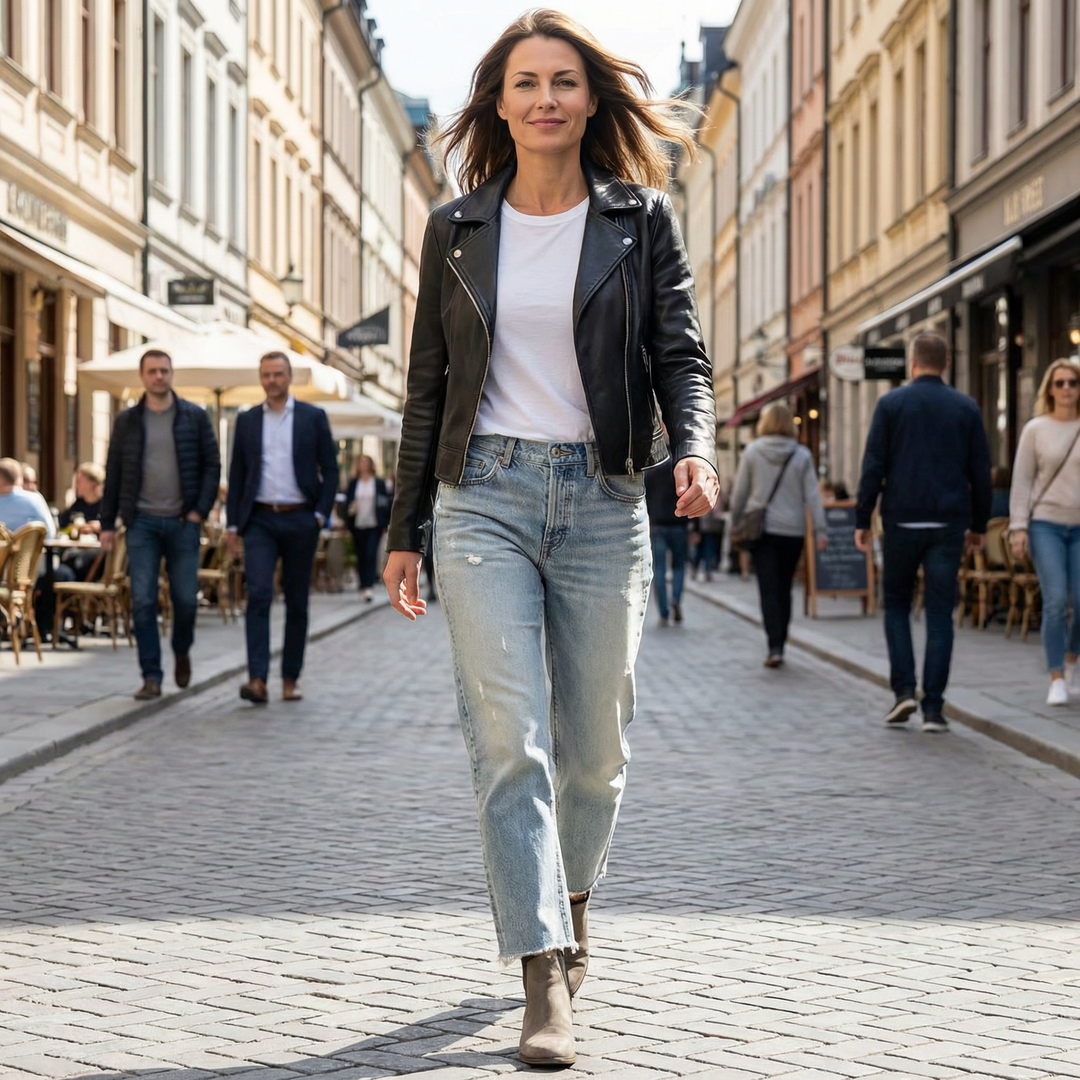 Cazira - Women's Cropped Straight-Leg Denim Jeans with Modern Comfort