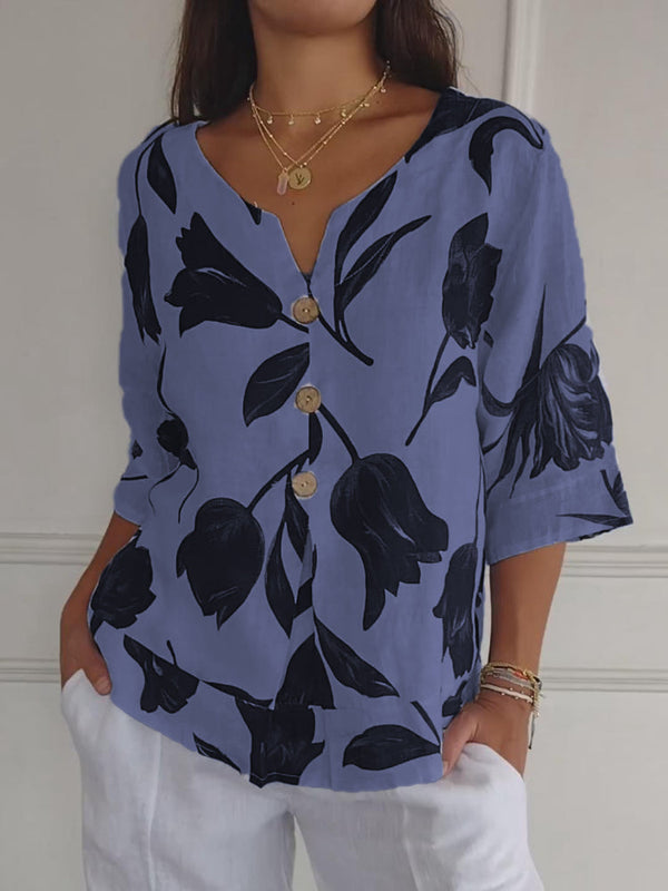 Despoina™ | Buttoned Floral Top
