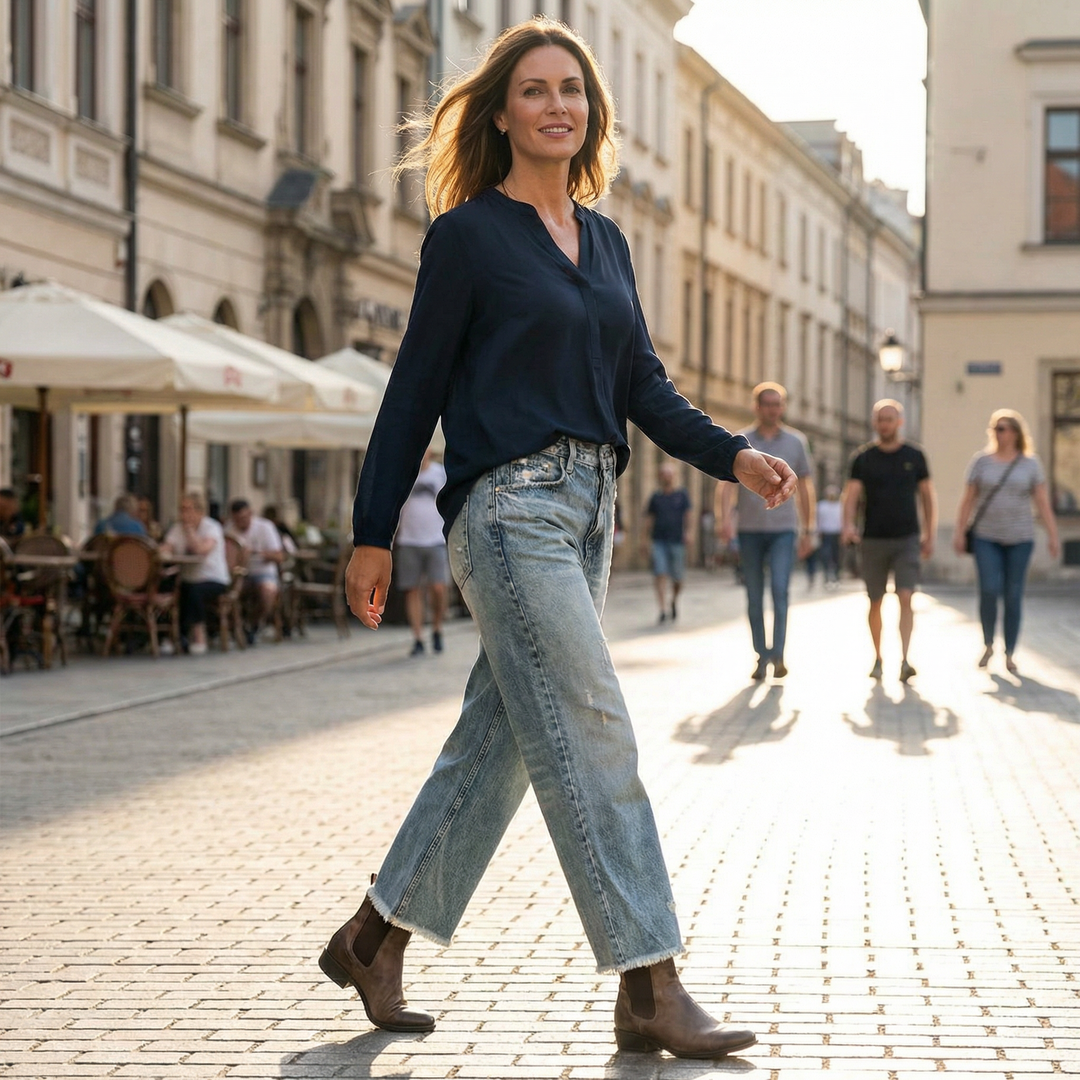 Cazira - Women's Cropped Straight-Leg Denim Jeans with Modern Comfort