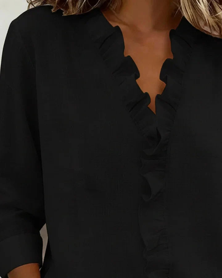 Emily™ | Ruffled V-Neck Blouse