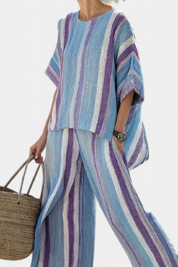Faelith | Artistic Striped Linen Set