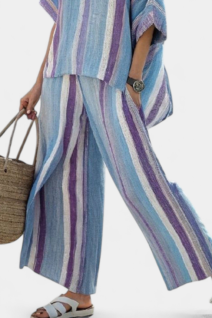 Faelith | Artistic Striped Linen Set