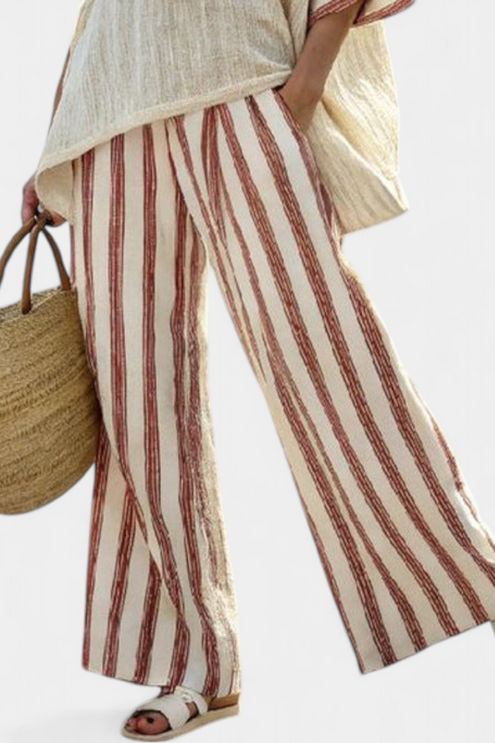 Brielle | Rustic Striped Linen Set
