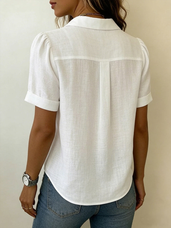 Rim™ | Loose Pleated Shirt with Collar